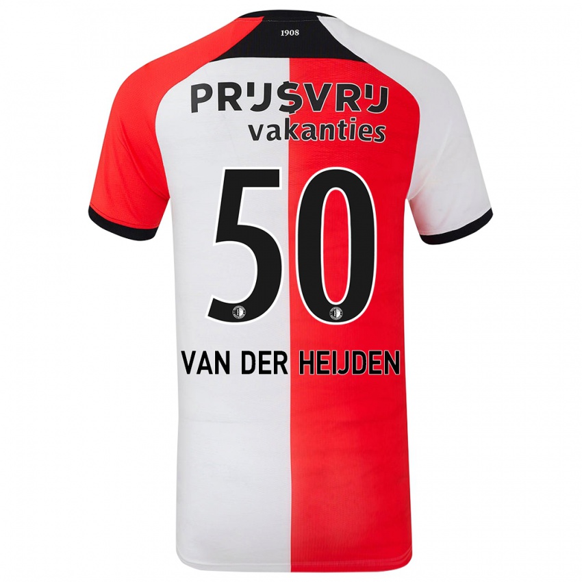 Niño Camiseta Delano Van Der Heijden #50 Rojo Blanco 1ª Equipación 2024/25 La Camisa Chile