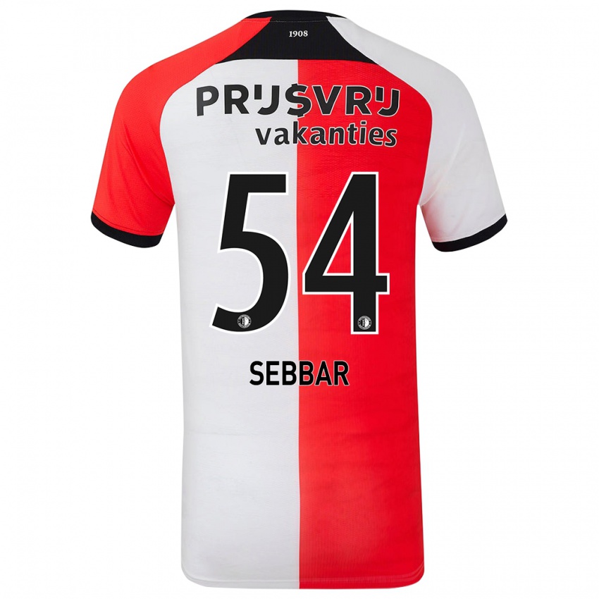 Niño Camiseta Marouane Sebbar #54 Rojo Blanco 1ª Equipación 2024/25 La Camisa Chile