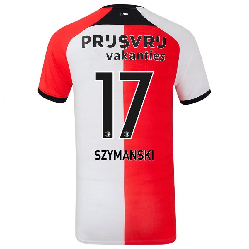 Niño Camiseta Sebastian Szymanski #17 Rojo Blanco 1ª Equipación 2024/25 La Camisa Chile