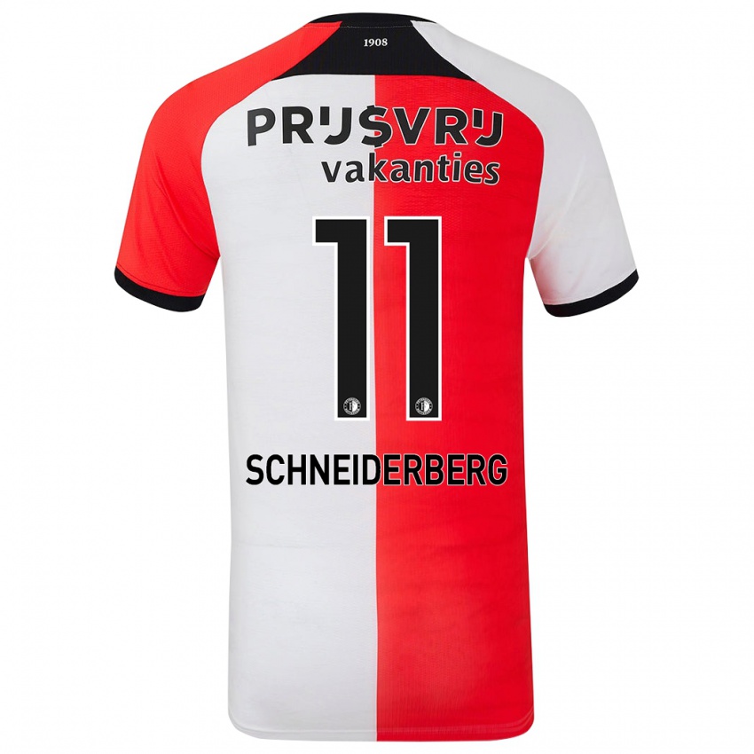 Niño Camiseta July Schneiderberg #11 Rojo Blanco 1ª Equipación 2024/25 La Camisa Chile