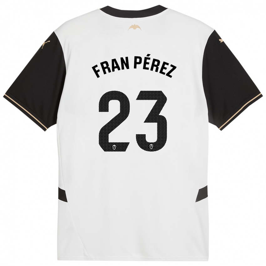 Niño Camiseta Fran Pérez #23 Blanco Negro 1ª Equipación 2024/25 La Camisa Chile