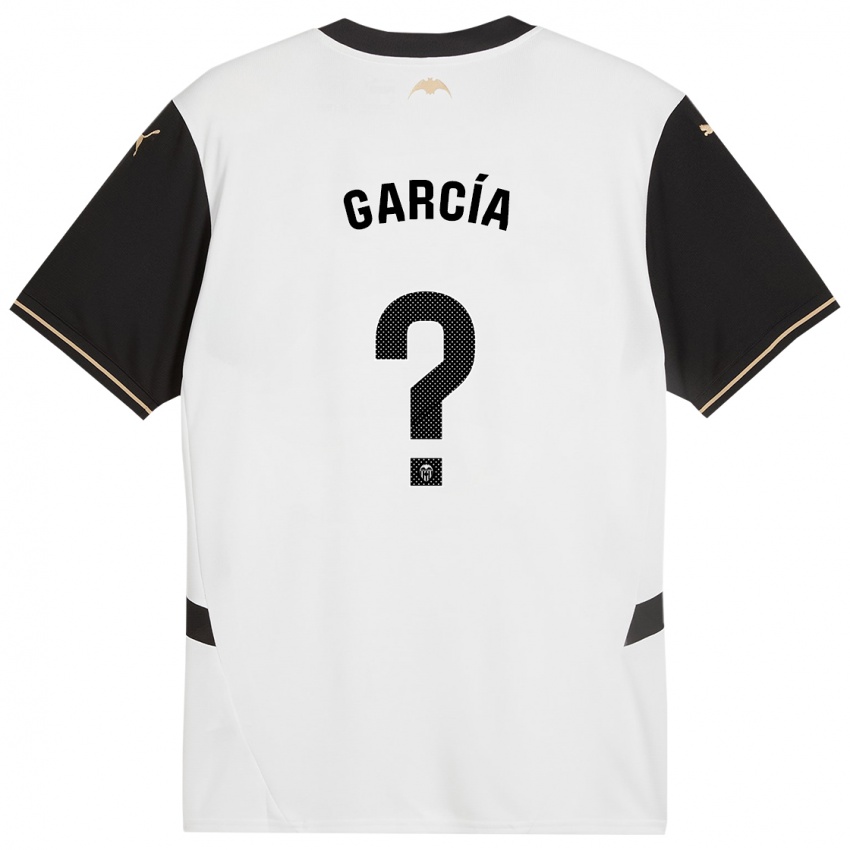 Niño Camiseta Víctor García #0 Blanco Negro 1ª Equipación 2024/25 La Camisa Chile