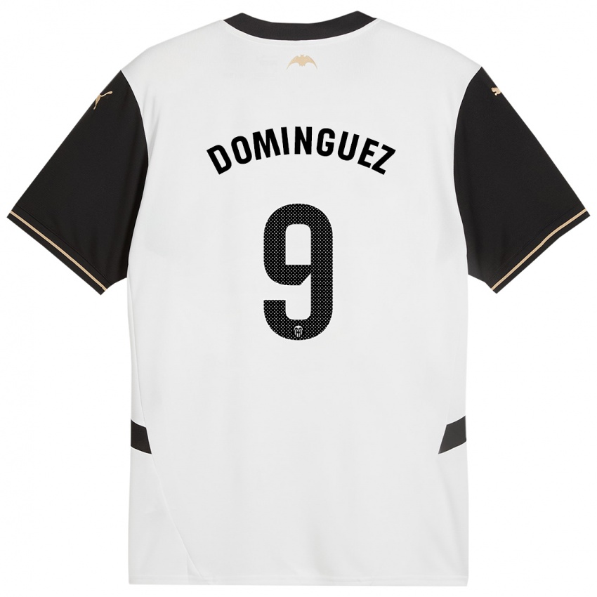 Niño Camiseta Mario Dominguez #9 Blanco Negro 1ª Equipación 2024/25 La Camisa Chile