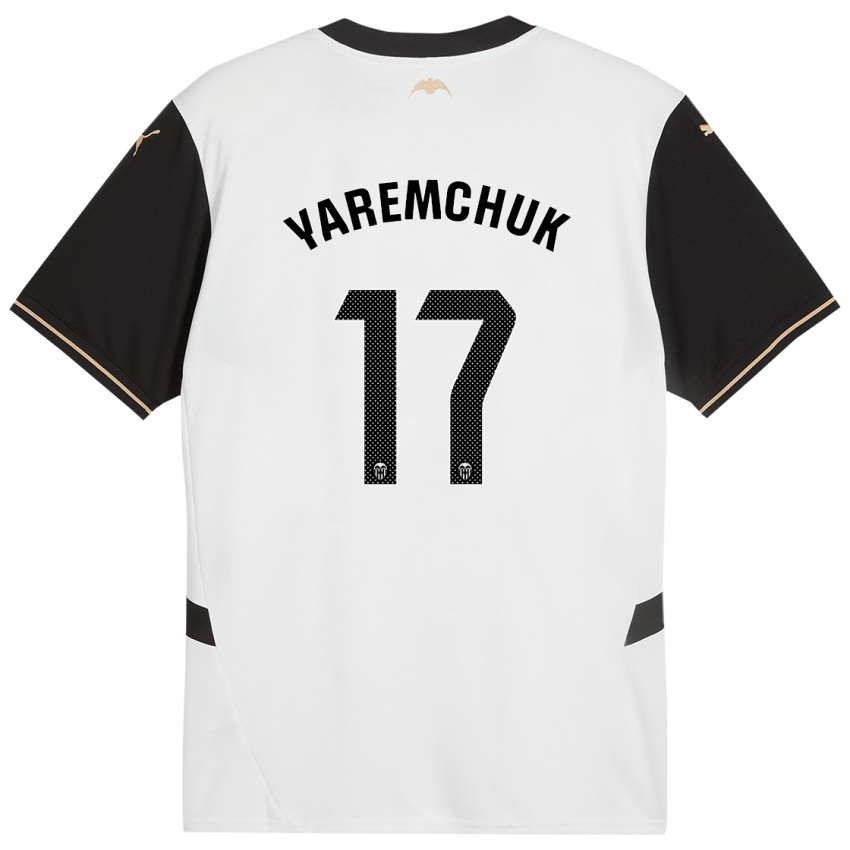 Niño Camiseta Roman Yaremchuk #17 Blanco Negro 1ª Equipación 2024/25 La Camisa Chile