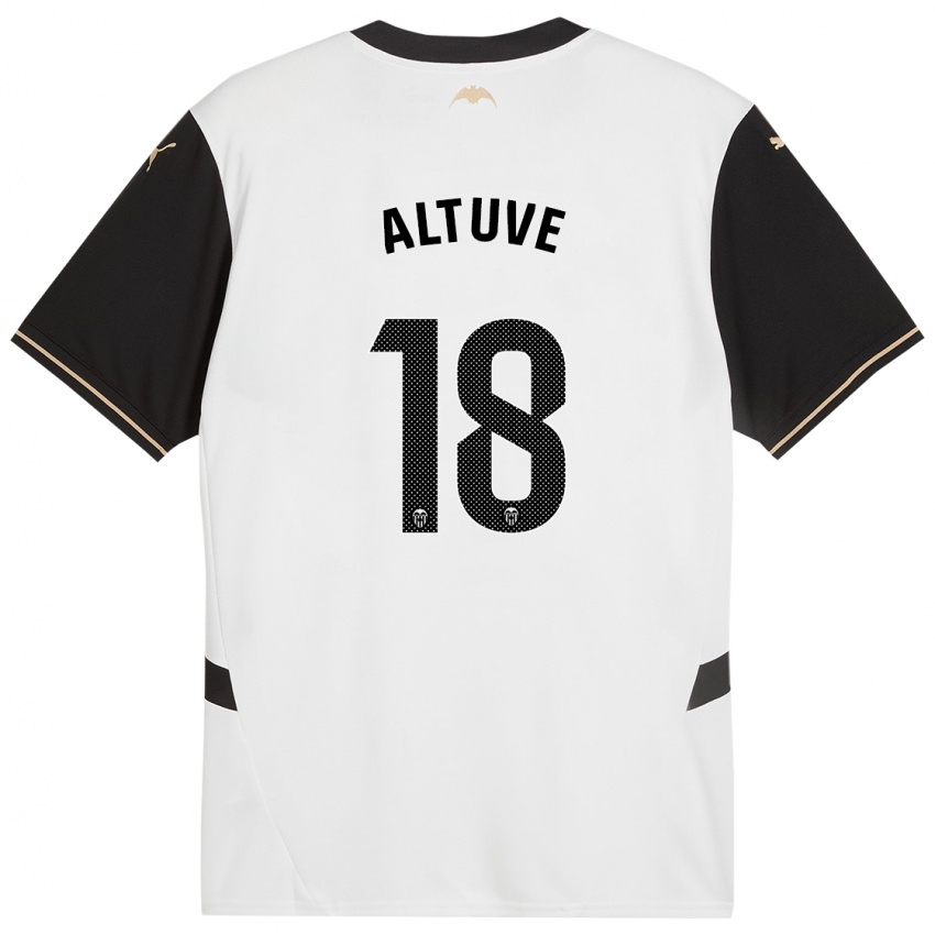 Niño Camiseta Oriana Altuve #18 Blanco Negro 1ª Equipación 2024/25 La Camisa Chile