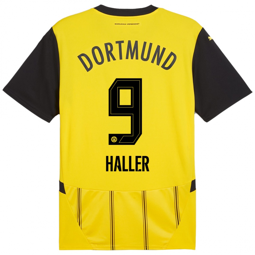 Niño Camiseta Sebastien Haller #9 Amarillo Negro 1ª Equipación 2024/25 La Camisa Chile