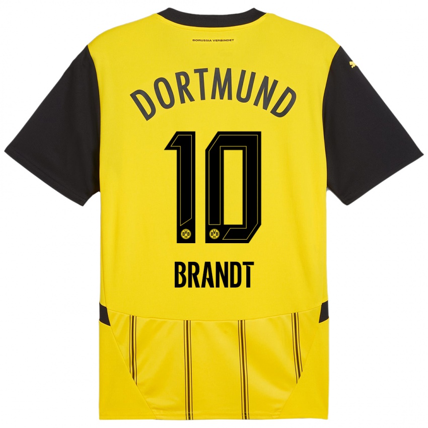 Niño Camiseta Julian Brandt #10 Amarillo Negro 1ª Equipación 2024/25 La Camisa Chile