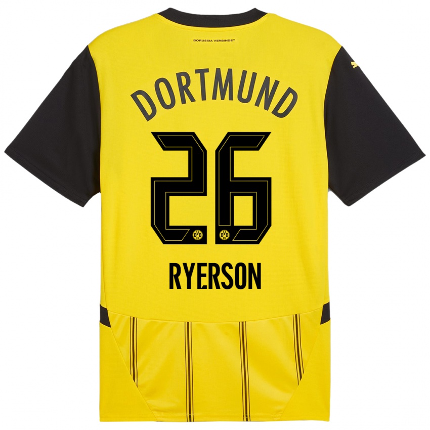 Niño Camiseta Julian Ryerson #26 Amarillo Negro 1ª Equipación 2024/25 La Camisa Chile