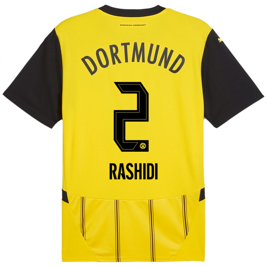 Niño Camiseta William Rashidi #2 Amarillo Negro 1ª Equipación 2024/25 La Camisa Chile