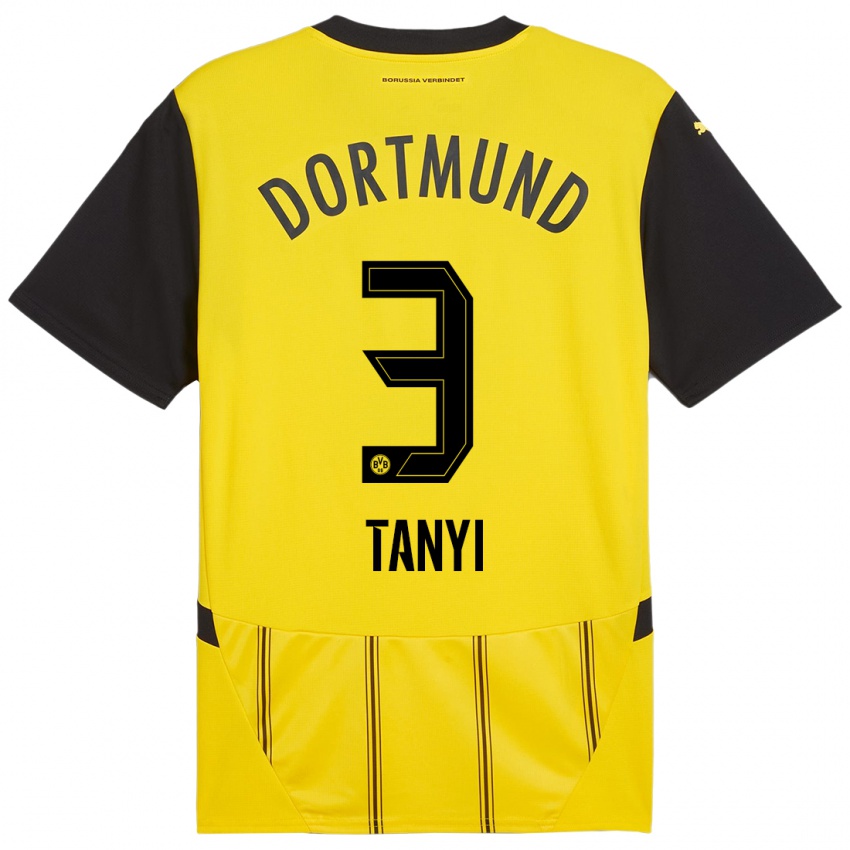 Niño Camiseta Paul Tanyi #3 Amarillo Negro 1ª Equipación 2024/25 La Camisa Chile