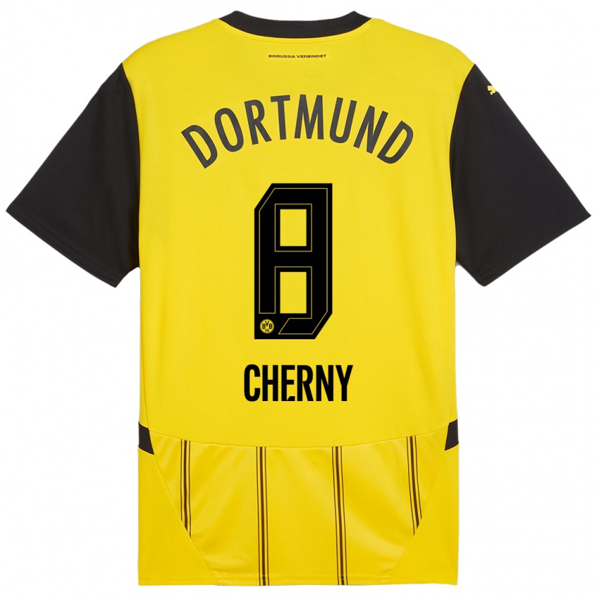 Niño Camiseta Nick Cherny #8 Amarillo Negro 1ª Equipación 2024/25 La Camisa Chile