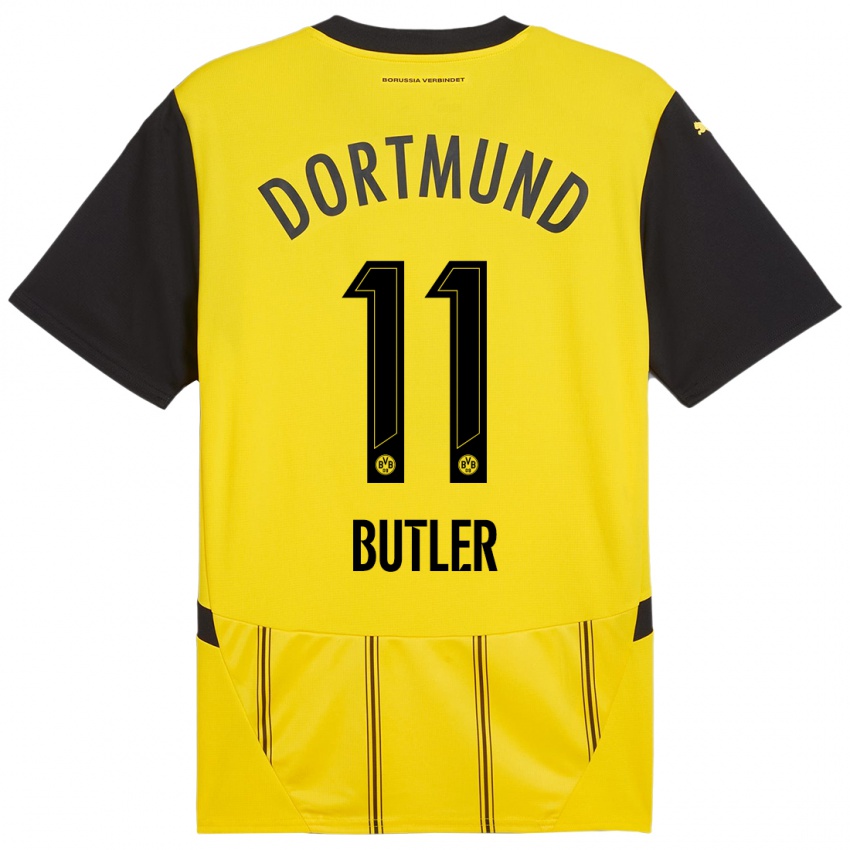 Niño Camiseta Justin Butler #11 Amarillo Negro 1ª Equipación 2024/25 La Camisa Chile