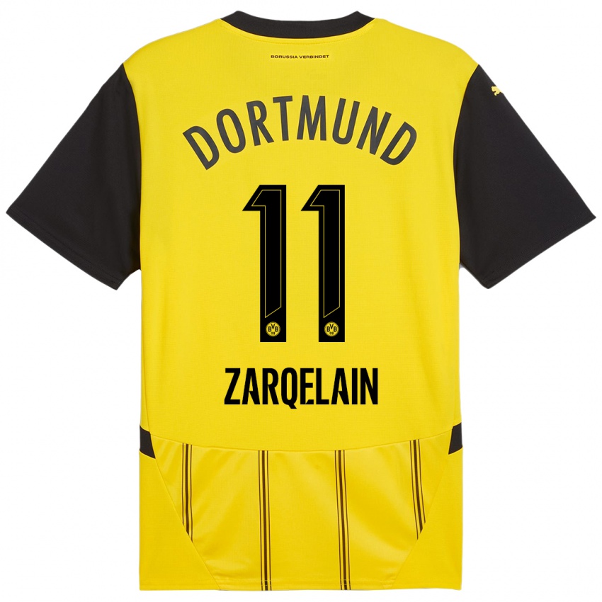 Niño Camiseta Fadi Zarqelain #11 Amarillo Negro 1ª Equipación 2024/25 La Camisa Chile