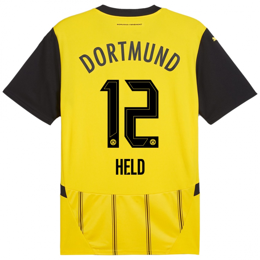 Niño Camiseta Aaron Held #12 Amarillo Negro 1ª Equipación 2024/25 La Camisa Chile