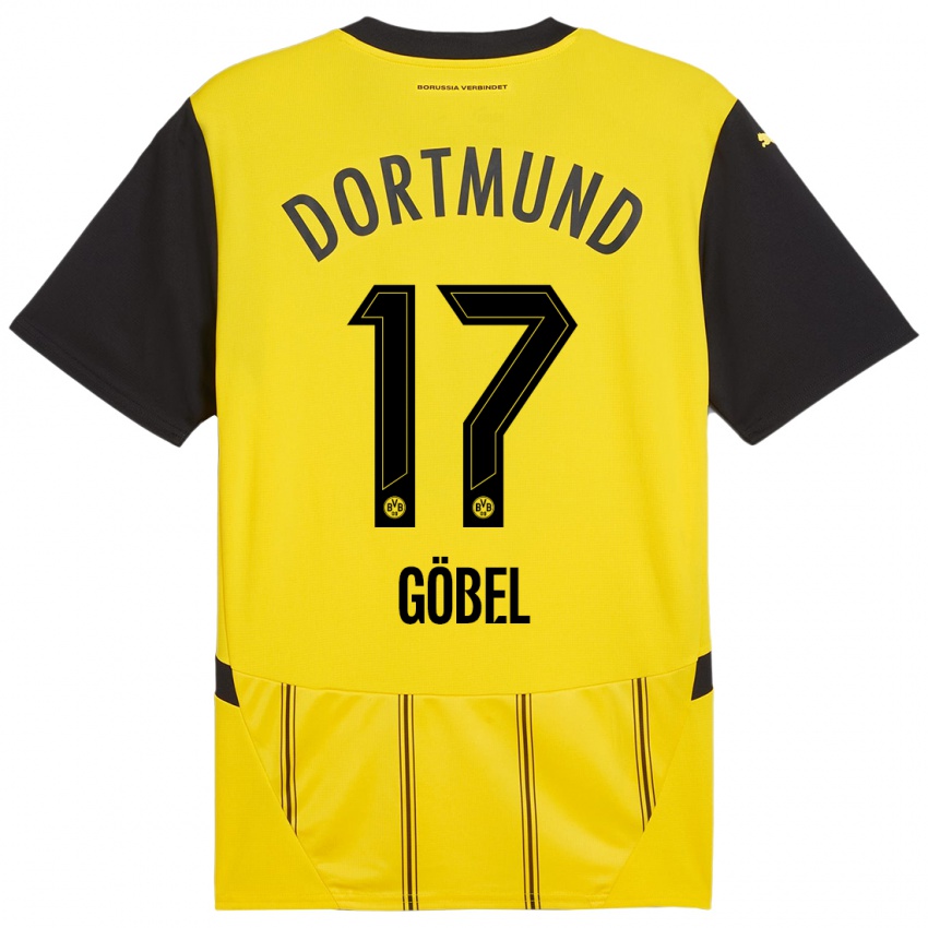 Niño Camiseta Patrick Göbel #17 Amarillo Negro 1ª Equipación 2024/25 La Camisa Chile