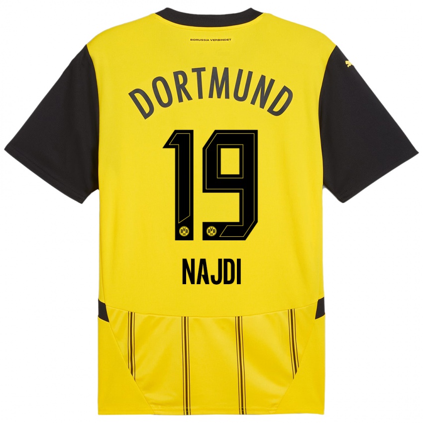 Niño Camiseta Ahmad Najdi #19 Amarillo Negro 1ª Equipación 2024/25 La Camisa Chile