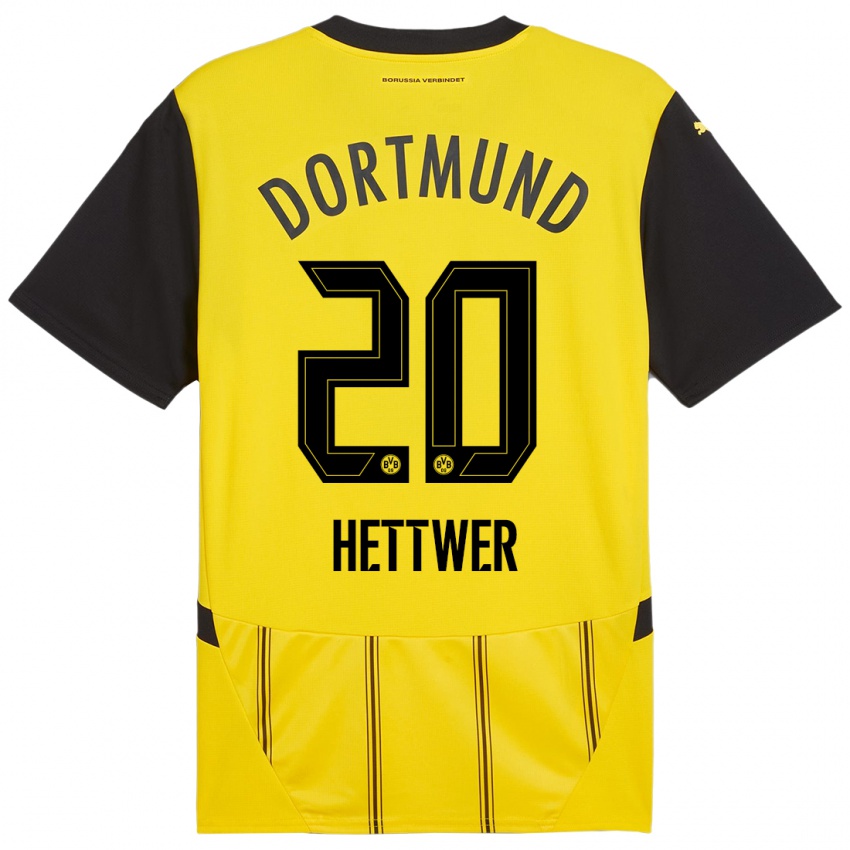 Niño Camiseta Julian Hettwer #20 Amarillo Negro 1ª Equipación 2024/25 La Camisa Chile