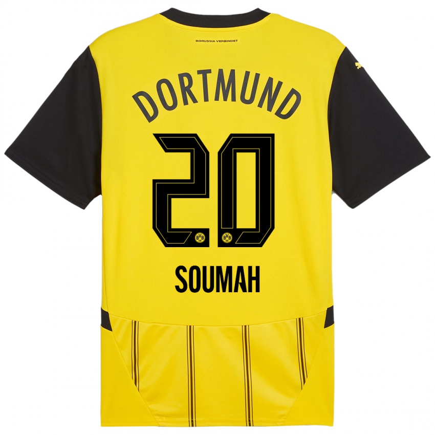 Niño Camiseta Moussa Soumah #20 Amarillo Negro 1ª Equipación 2024/25 La Camisa Chile