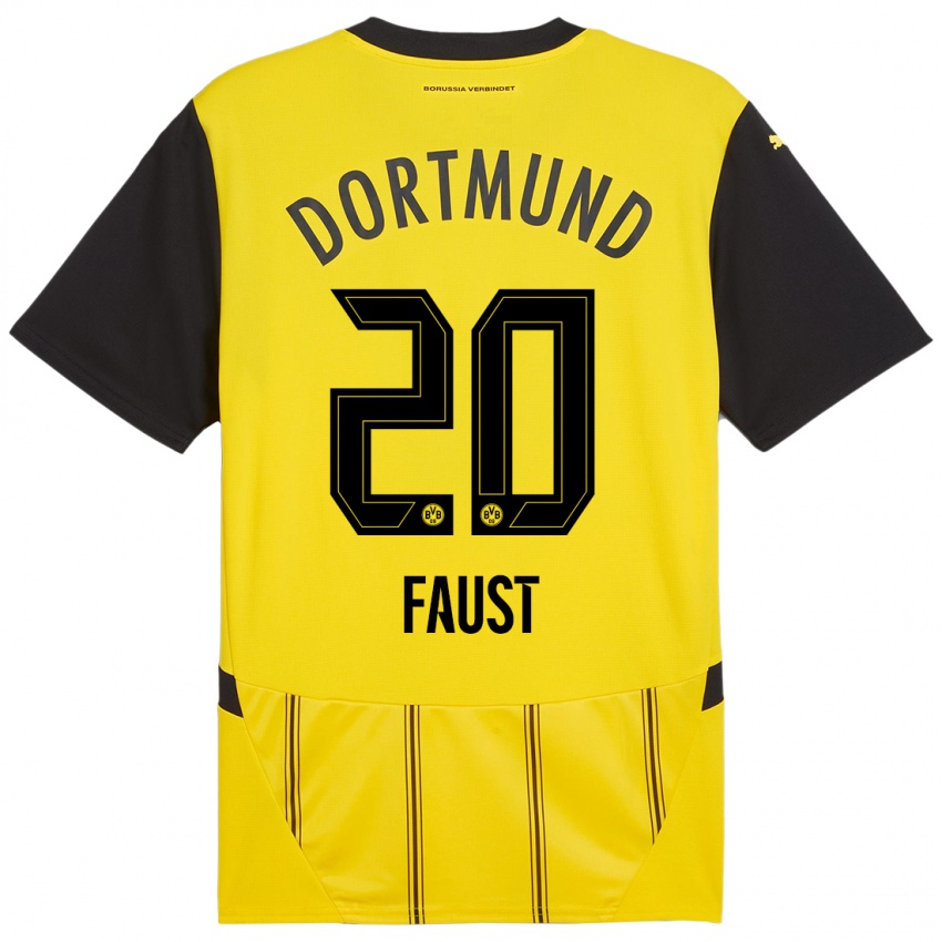 Niño Camiseta Tom Faust #20 Amarillo Negro 1ª Equipación 2024/25 La Camisa Chile