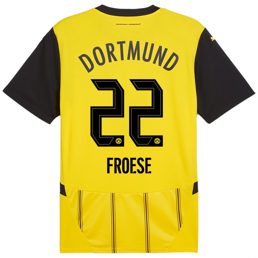 Niño Camiseta Julien Froese #22 Amarillo Negro 1ª Equipación 2024/25 La Camisa Chile