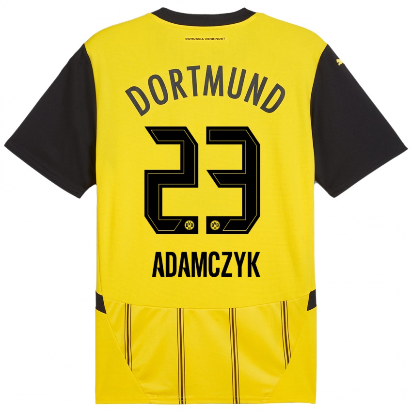 Niño Camiseta Nico Adamczyk #23 Amarillo Negro 1ª Equipación 2024/25 La Camisa Chile