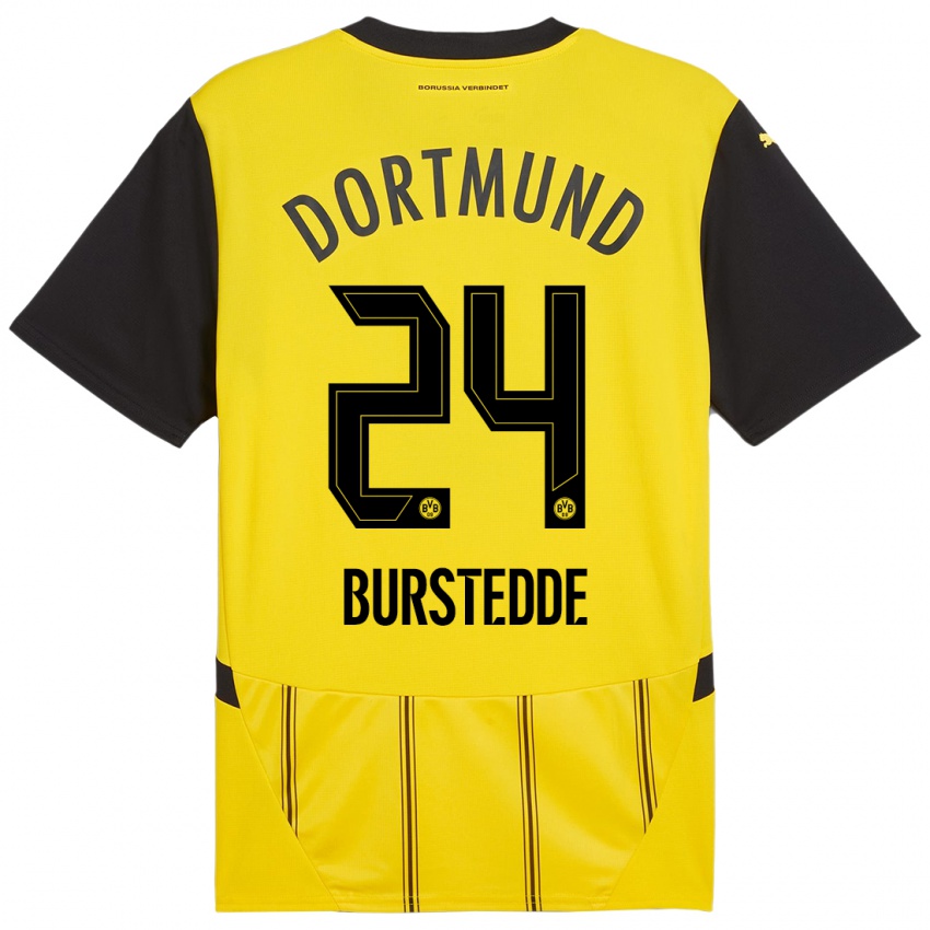 Niño Camiseta Joshua Burstedde #24 Amarillo Negro 1ª Equipación 2024/25 La Camisa Chile