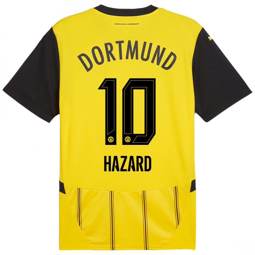 Niño Camiseta Thorgan Hazard #10 Amarillo Negro 1ª Equipación 2024/25 La Camisa Chile