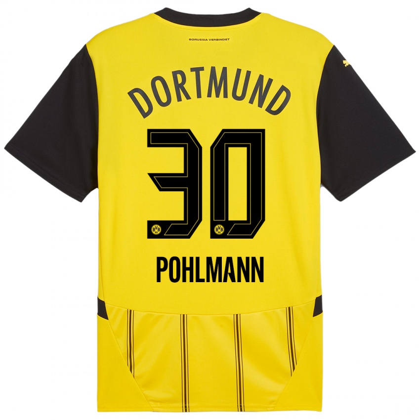 Niño Camiseta Ole Pohlmann #30 Amarillo Negro 1ª Equipación 2024/25 La Camisa Chile