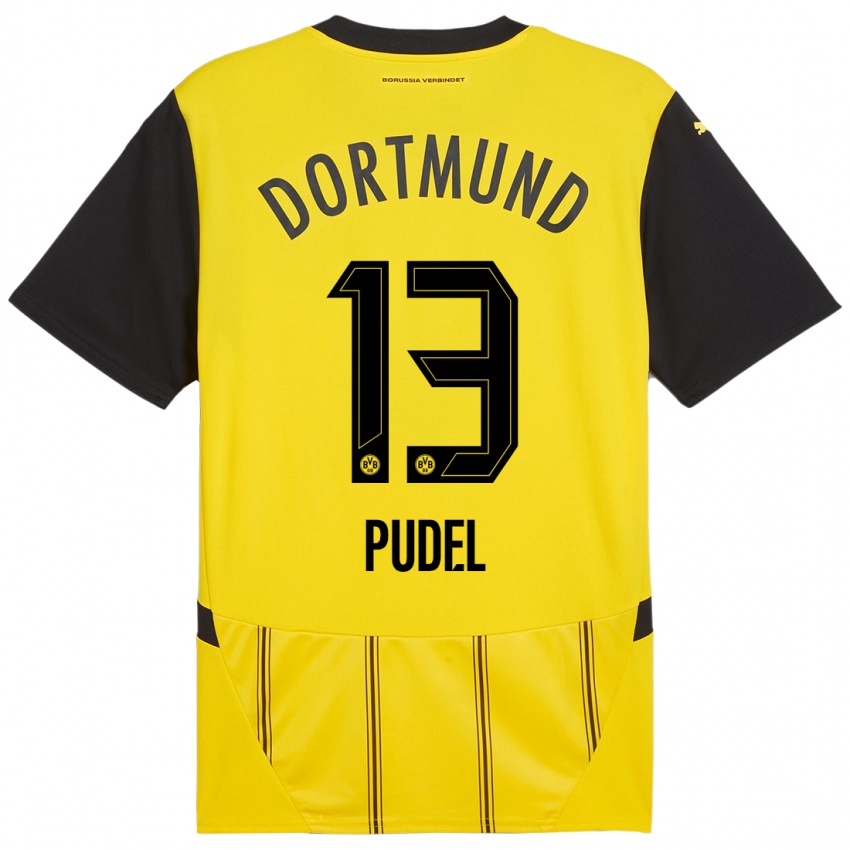 Niño Camiseta Bjarne Pudel #13 Amarillo Negro 1ª Equipación 2024/25 La Camisa Chile