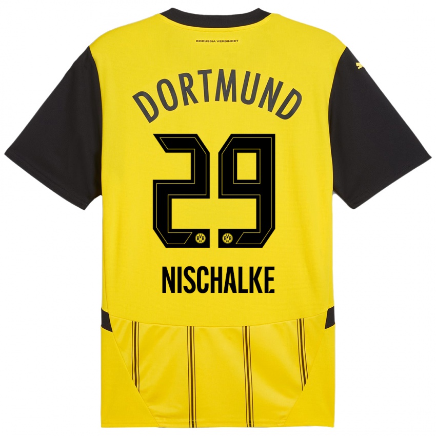 Niño Camiseta Jermain Nischalke #29 Amarillo Negro 1ª Equipación 2024/25 La Camisa Chile