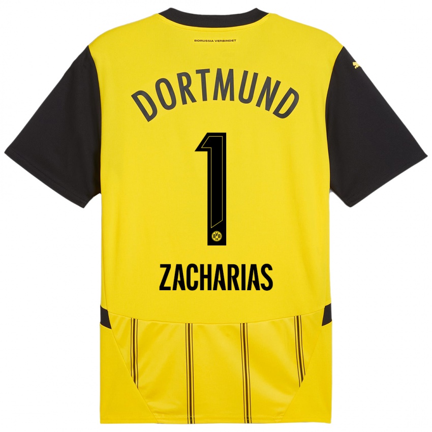 Niño Camiseta Marlon Zacharias #1 Amarillo Negro 1ª Equipación 2024/25 La Camisa Chile