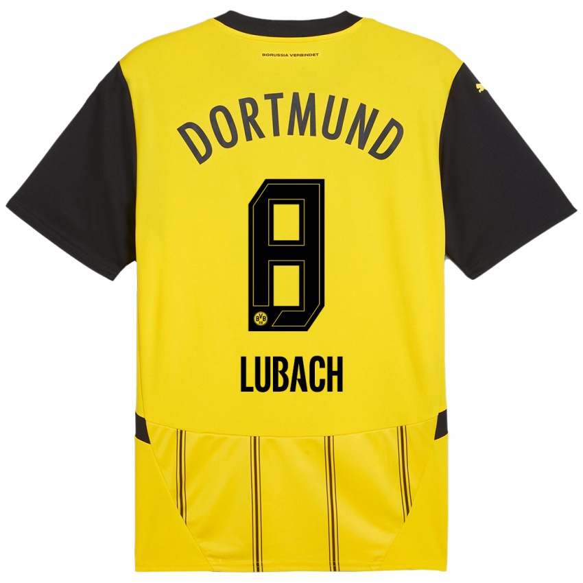 Niño Camiseta Rafael Lubach #8 Amarillo Negro 1ª Equipación 2024/25 La Camisa Chile