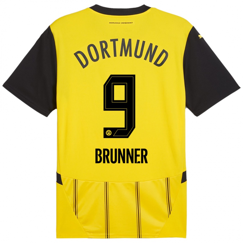 Niño Camiseta Paris Brunner #9 Amarillo Negro 1ª Equipación 2024/25 La Camisa Chile