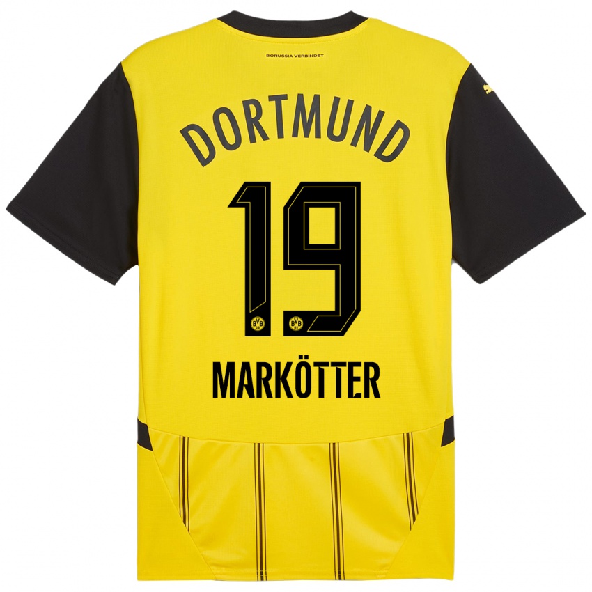 Niño Camiseta Jonah Markötter #19 Amarillo Negro 1ª Equipación 2024/25 La Camisa Chile