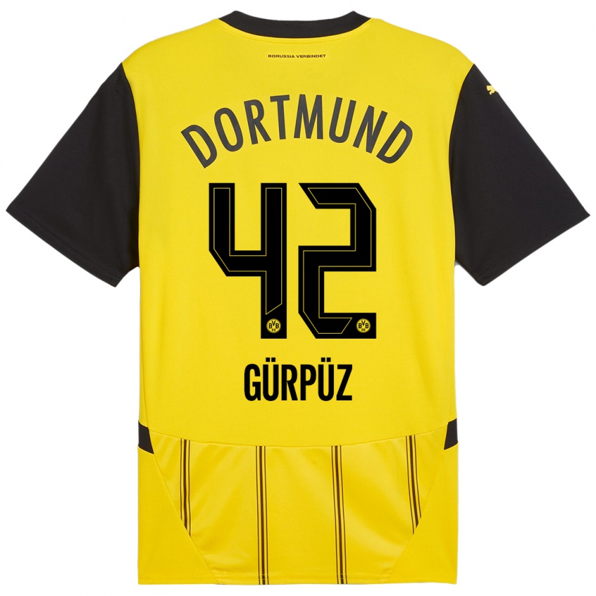 Niño Camiseta Goktan Gurpuz #42 Amarillo Negro 1ª Equipación 2024/25 La Camisa Chile