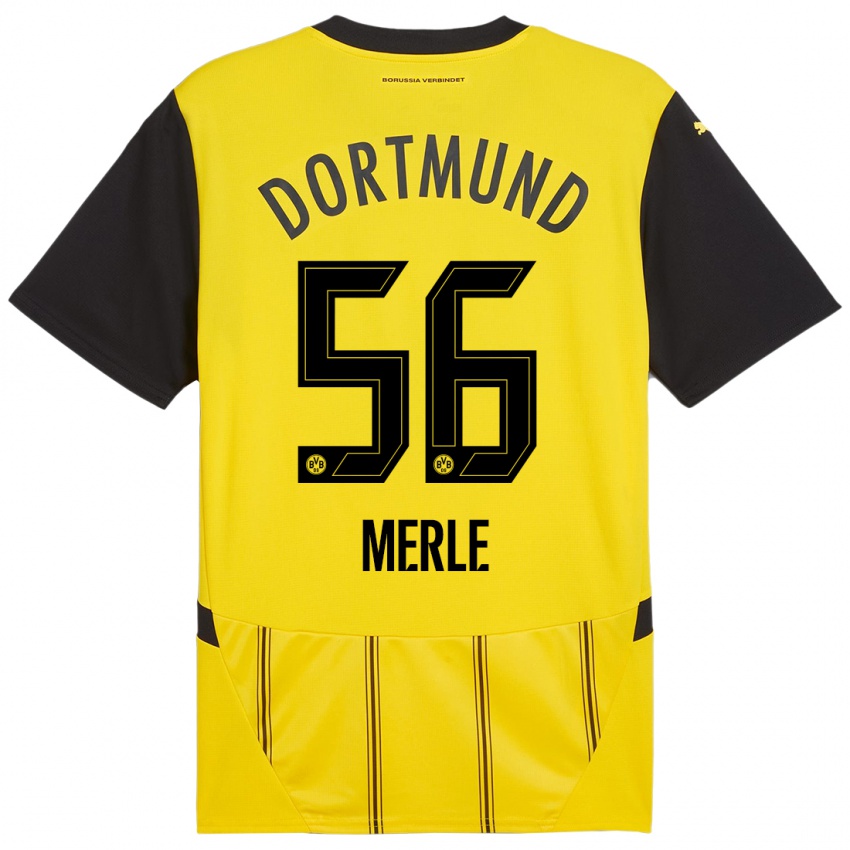 Niño Camiseta Albers Merle #56 Amarillo Negro 1ª Equipación 2024/25 La Camisa Chile