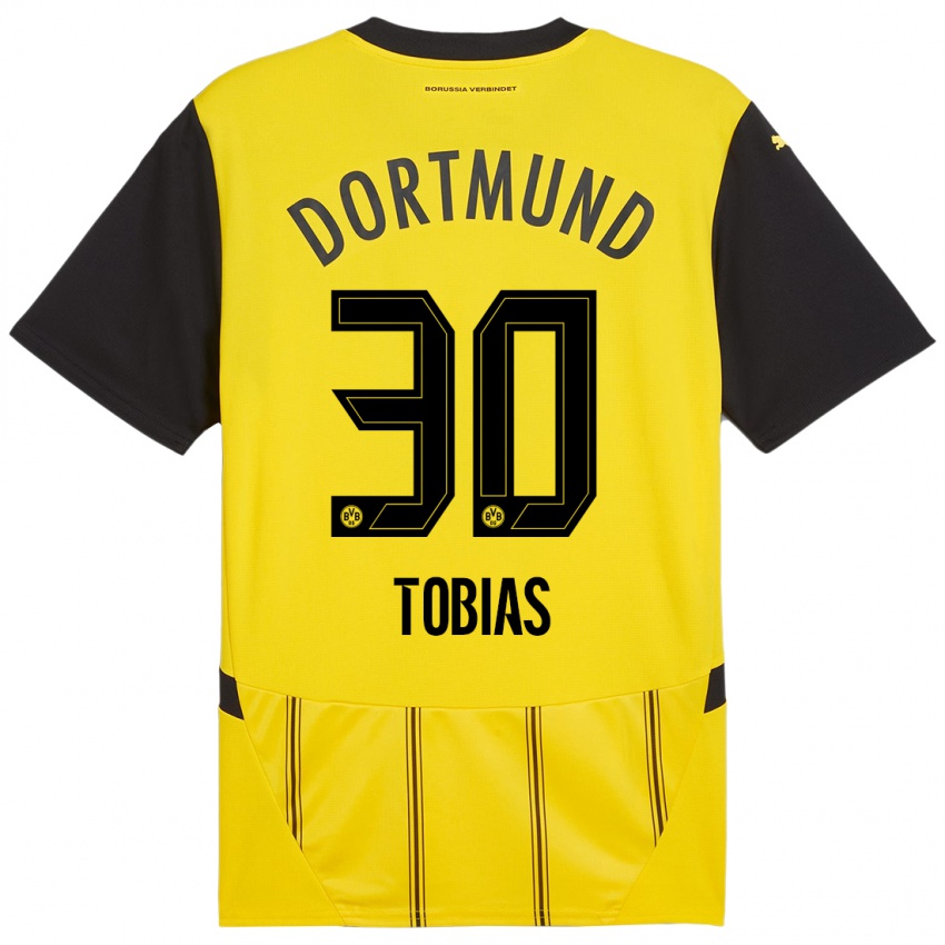 Niño Camiseta Vogt Tobias #30 Amarillo Negro 1ª Equipación 2024/25 La Camisa Chile