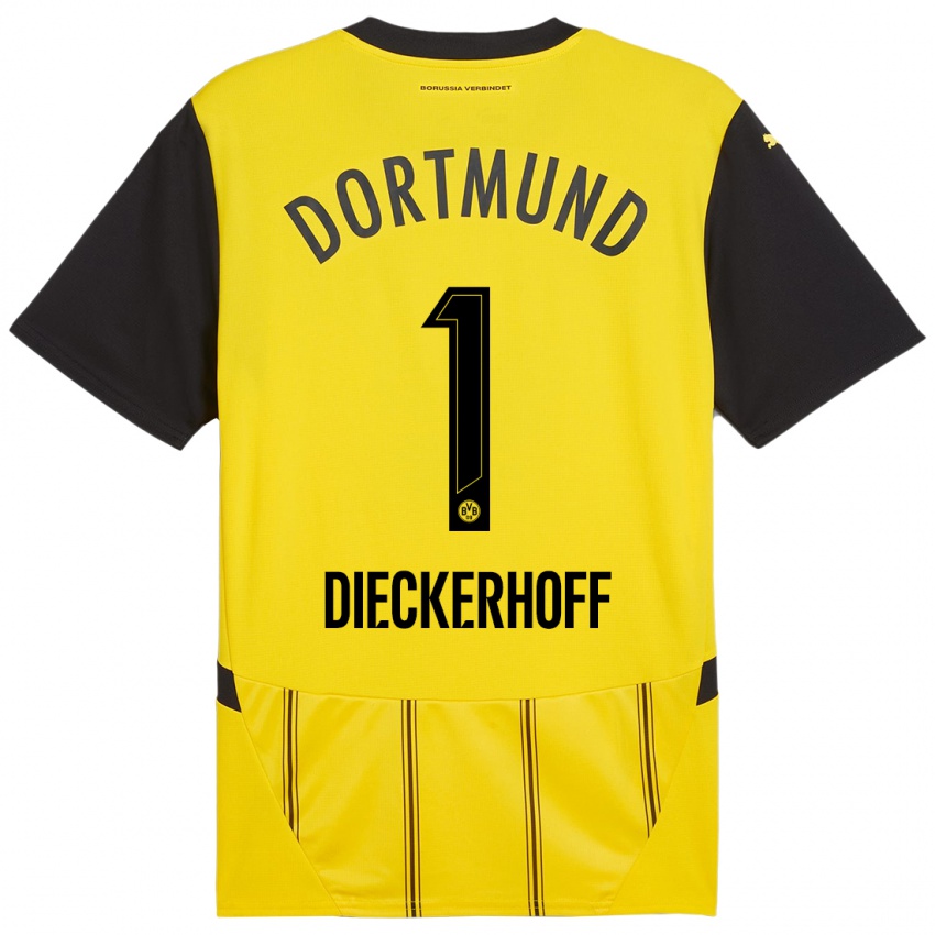 Niño Camiseta Max Dieckerhoff #1 Amarillo Negro 1ª Equipación 2024/25 La Camisa Chile