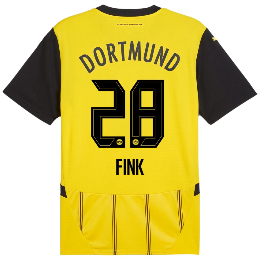 Niño Camiseta Bradley Fink #28 Amarillo Negro 1ª Equipación 2024/25 La Camisa Chile