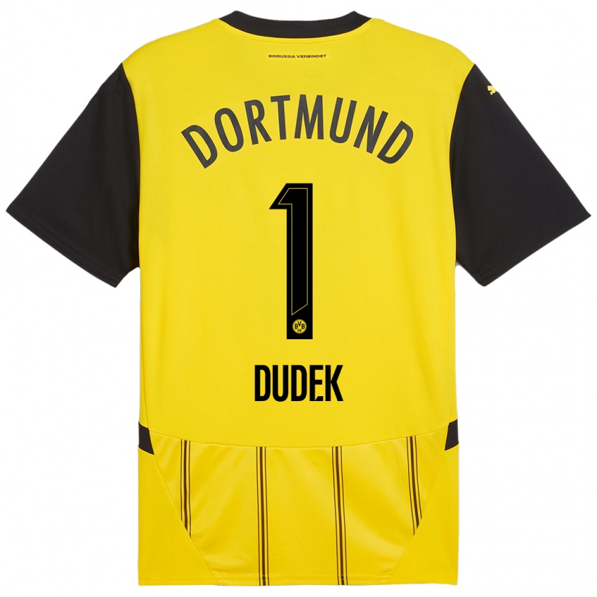 Niño Camiseta Daniel Dudek #1 Amarillo Negro 1ª Equipación 2024/25 La Camisa Chile