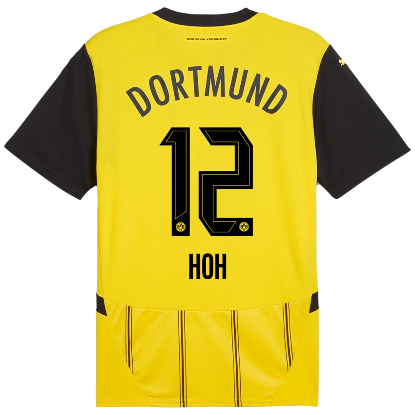 Niño Camiseta Hendrik Hoh #12 Amarillo Negro 1ª Equipación 2024/25 La Camisa Chile