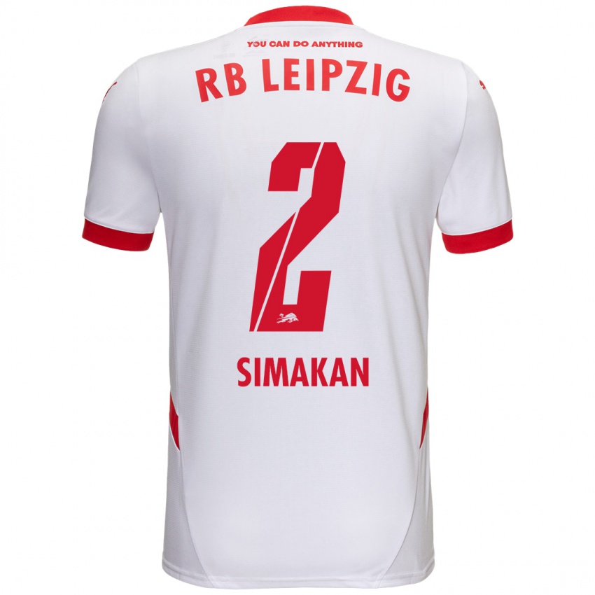 Niño Camiseta Mohamed Simakan #2 Blanco Rojo 1ª Equipación 2024/25 La Camisa Chile