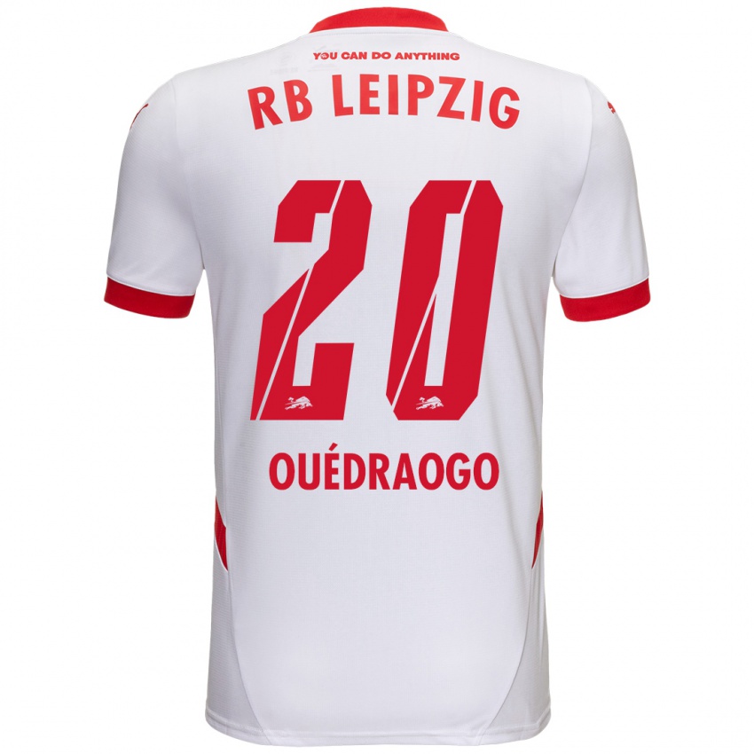 Niño Camiseta Assan Ouédraogo #20 Blanco Rojo 1ª Equipación 2024/25 La Camisa Chile