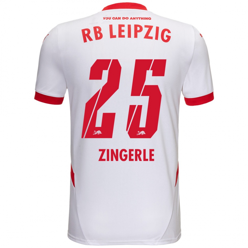 Niño Camiseta Leopold Zingerle #25 Blanco Rojo 1ª Equipación 2024/25 La Camisa Chile