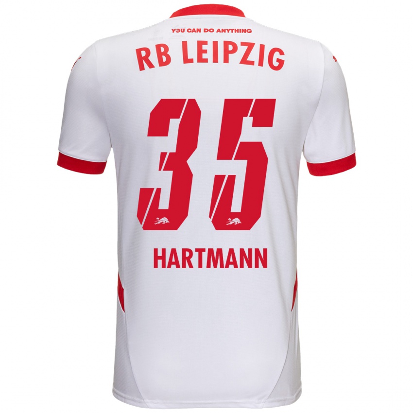 Niño Camiseta Fabrice Hartmann #35 Blanco Rojo 1ª Equipación 2024/25 La Camisa Chile