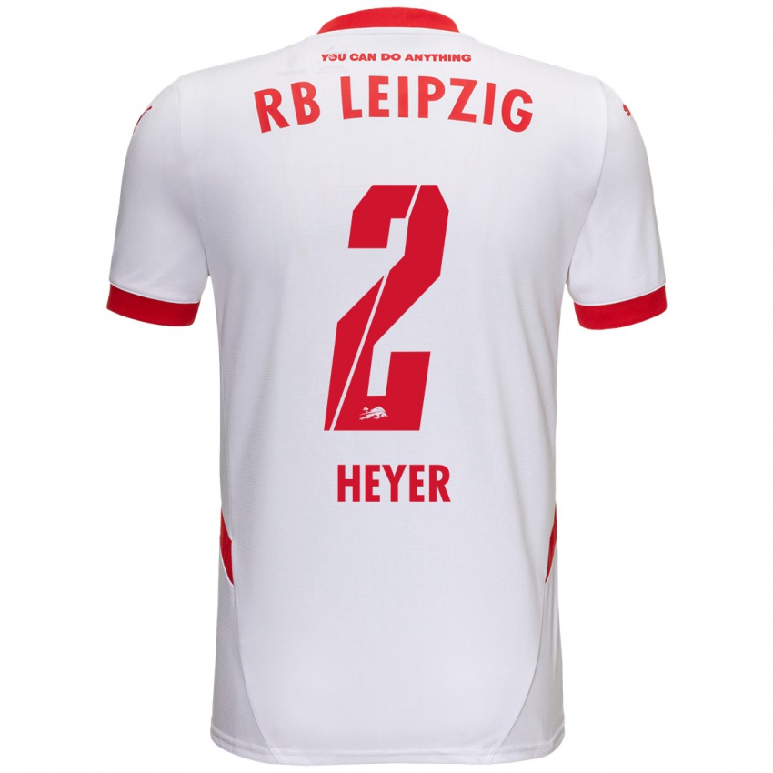 Niño Camiseta Friedrich Heyer #2 Blanco Rojo 1ª Equipación 2024/25 La Camisa Chile