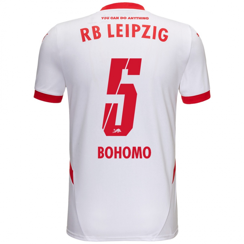 Niño Camiseta Allan Bohomo #5 Blanco Rojo 1ª Equipación 2024/25 La Camisa Chile