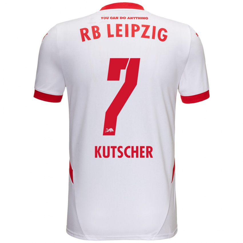 Niño Camiseta Matthes Kutscher #7 Blanco Rojo 1ª Equipación 2024/25 La Camisa Chile