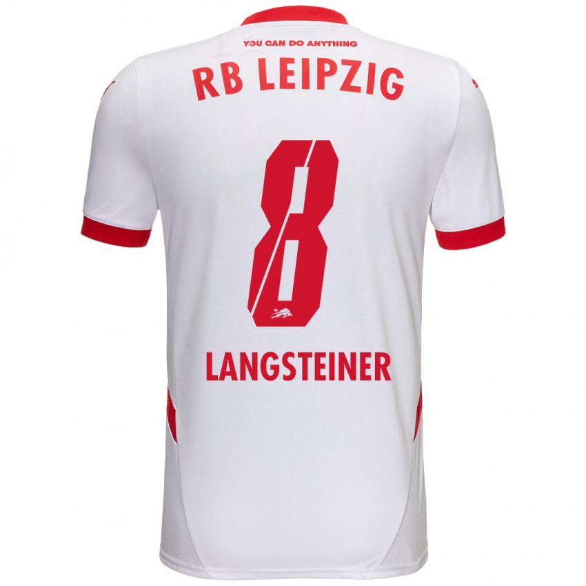 Niño Camiseta Toni Langsteiner #8 Blanco Rojo 1ª Equipación 2024/25 La Camisa Chile