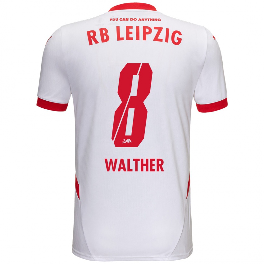 Niño Camiseta Kofi Walther #8 Blanco Rojo 1ª Equipación 2024/25 La Camisa Chile